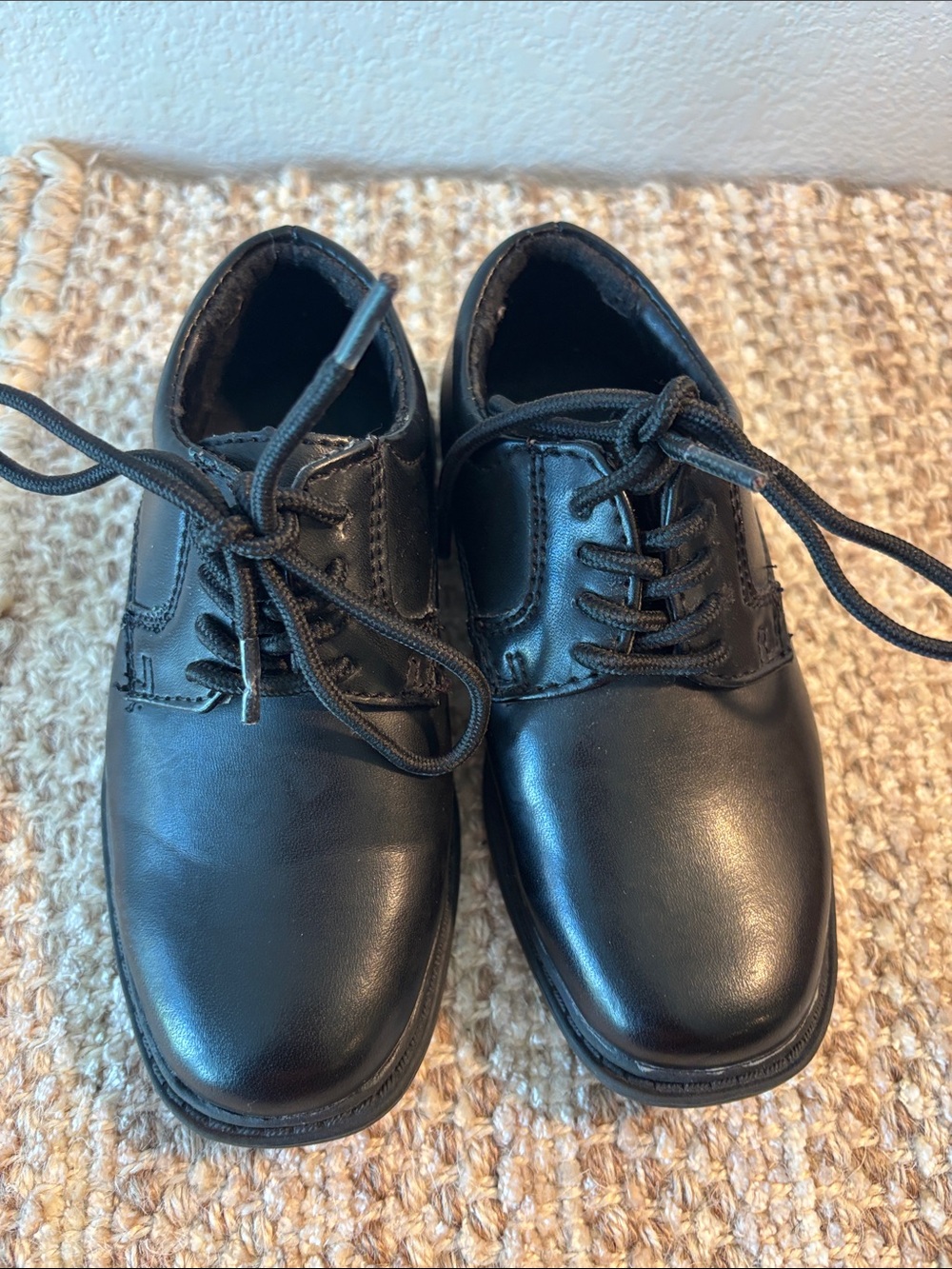 Classic Black boys Lace-Up Dress Shoes